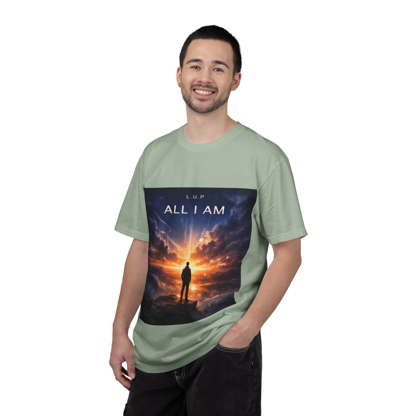 All I Am T‑Shirt — Inspirational Sunset Silhouette Graphic Tee