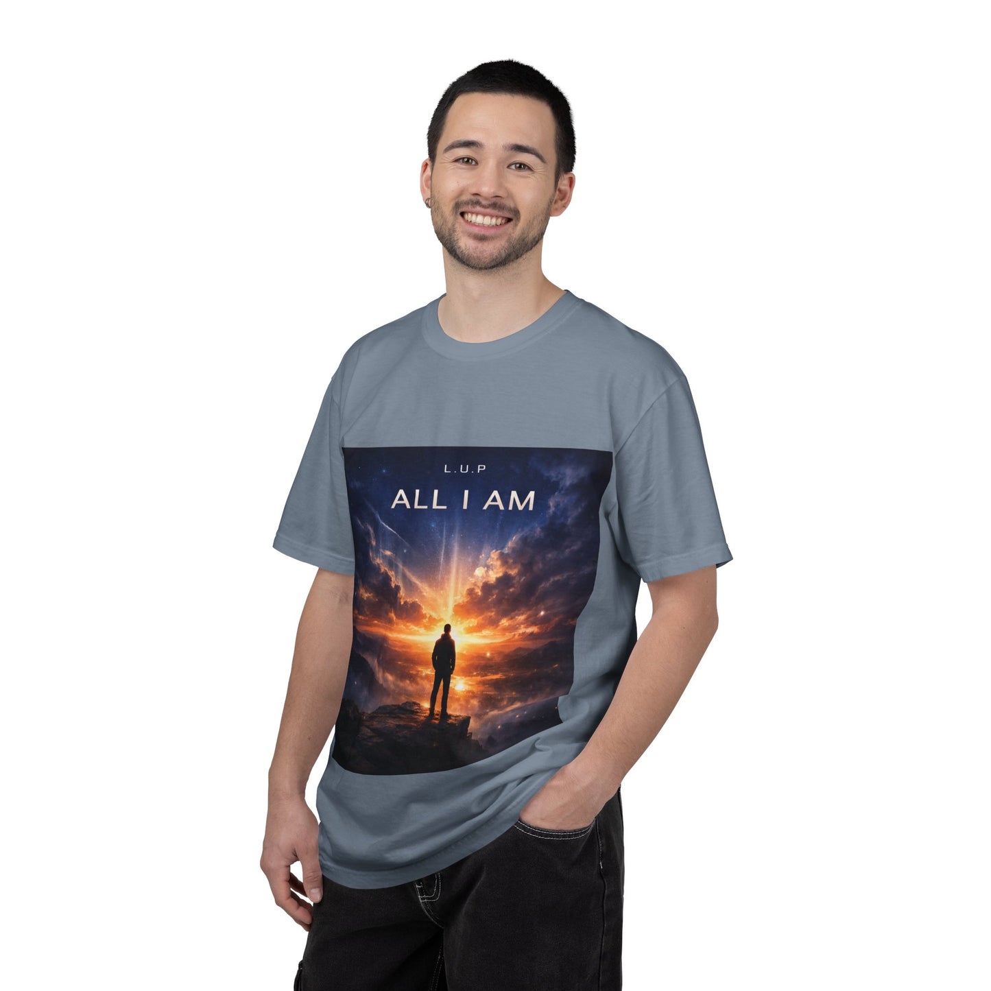 All I Am T‑Shirt — Inspirational Sunset Silhouette Graphic Tee