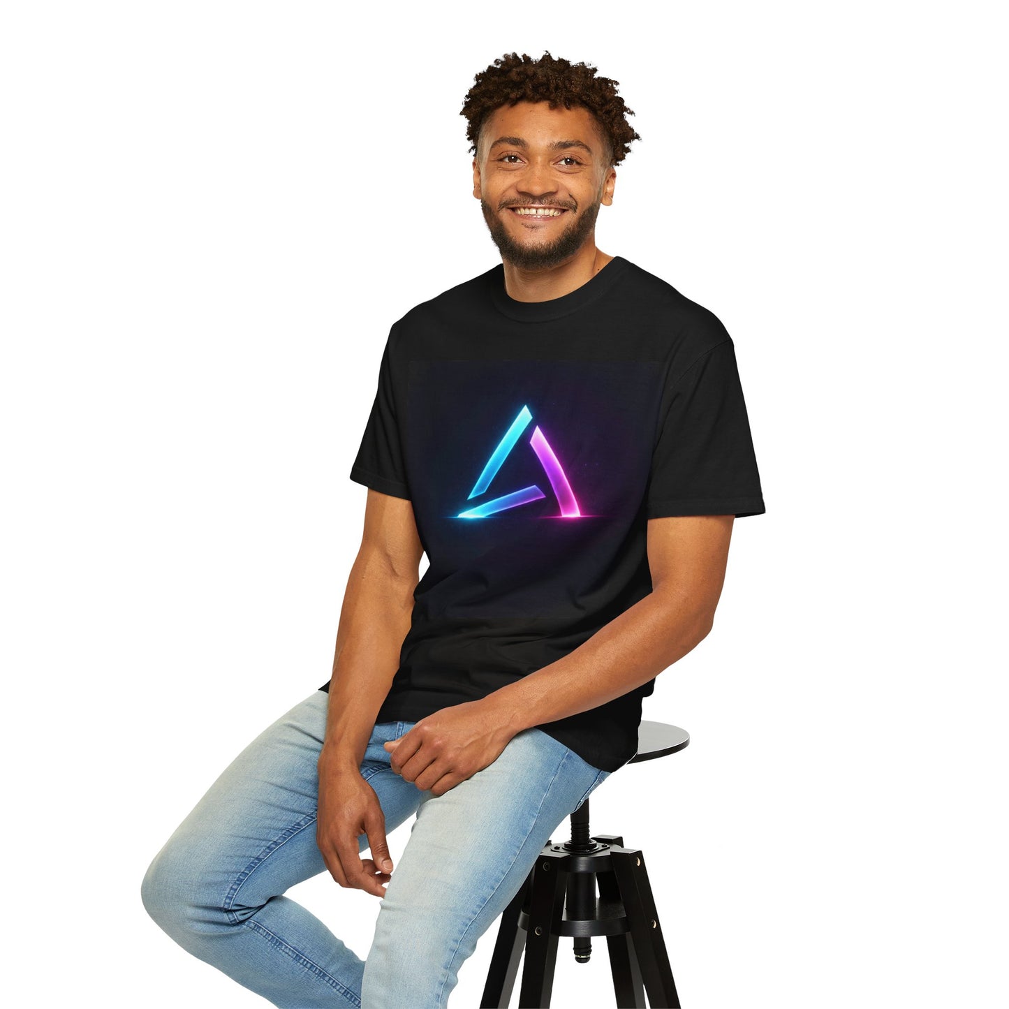 L.U.P - Neon Triangle Graphic T-Shirt — Retro Vaporwave Glow Tee