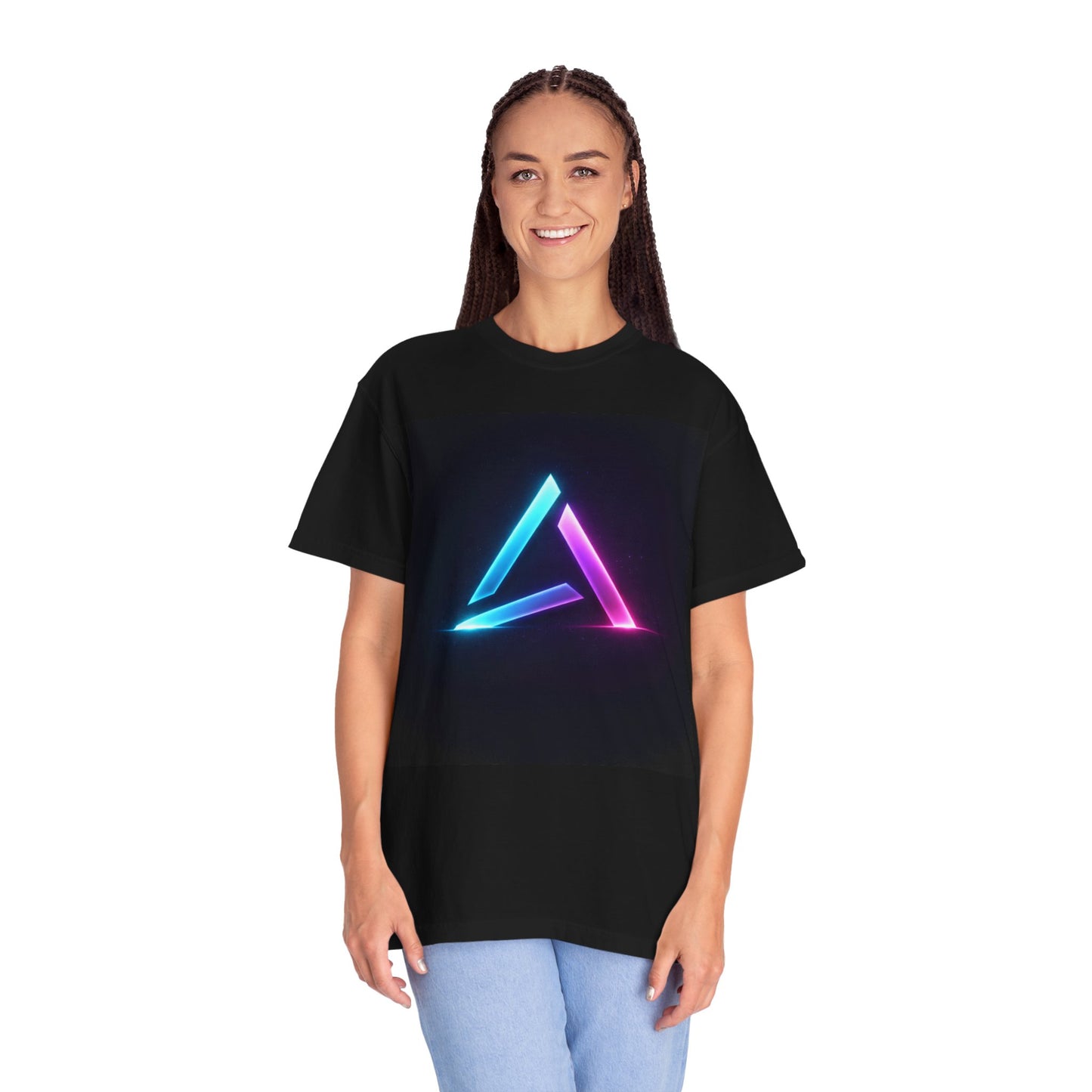 L.U.P - Neon Triangle Graphic T-Shirt — Retro Vaporwave Glow Tee