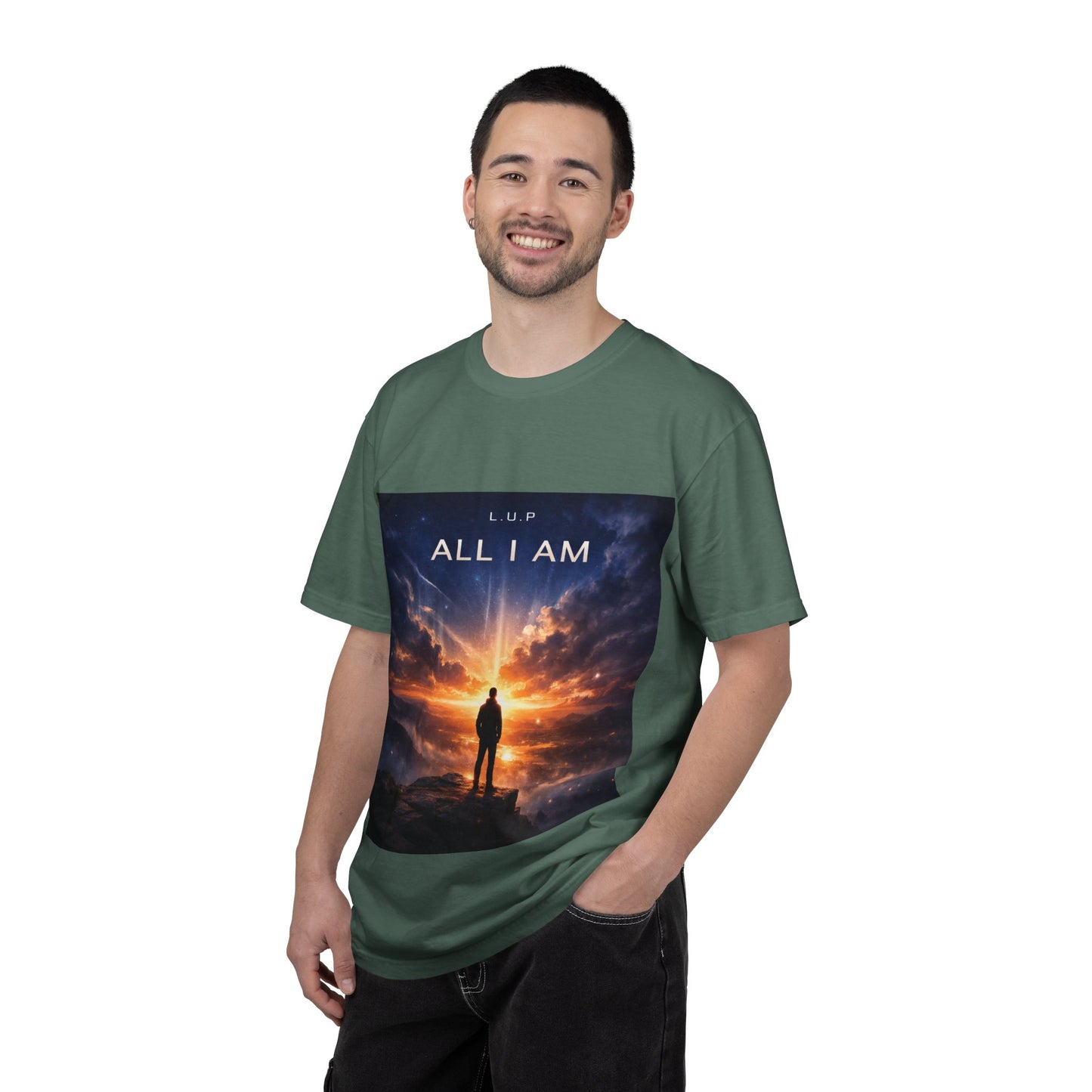 All I Am T‑Shirt — Inspirational Sunset Silhouette Graphic Tee