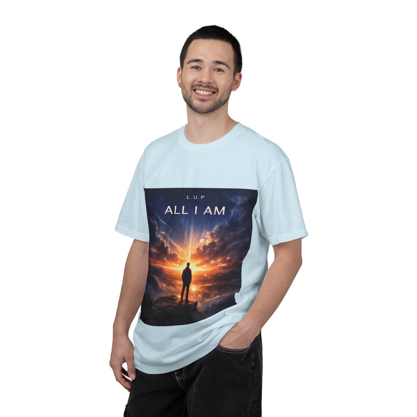All I Am T‑Shirt — Inspirational Sunset Silhouette Graphic Tee