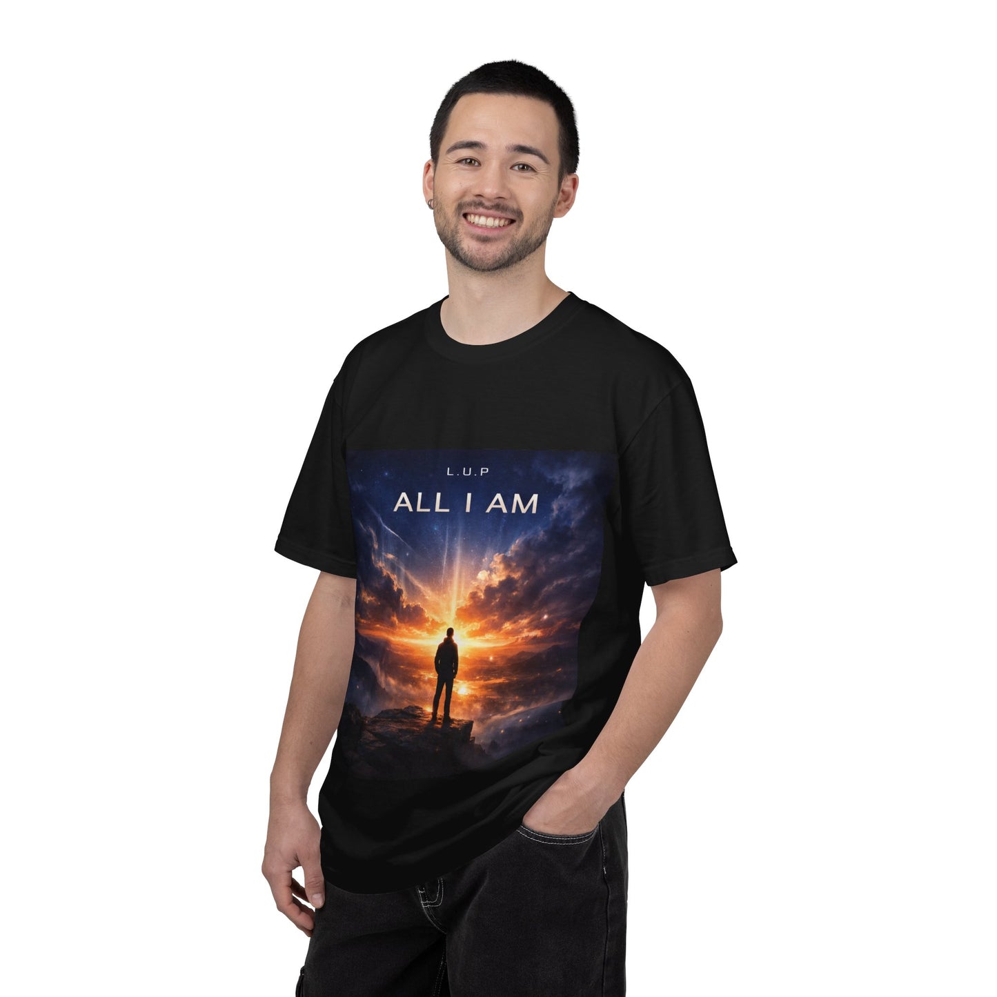 All I Am T‑Shirt — Inspirational Sunset Silhouette Graphic Tee
