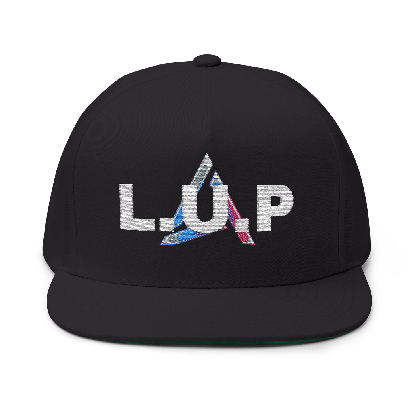 Flat Bill Cap - 'LÜP' Embroidered Tricolor Logo Snapback