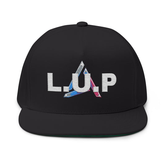 Flat Bill Cap - 'LÜP' Embroidered Tricolor Logo Snapback